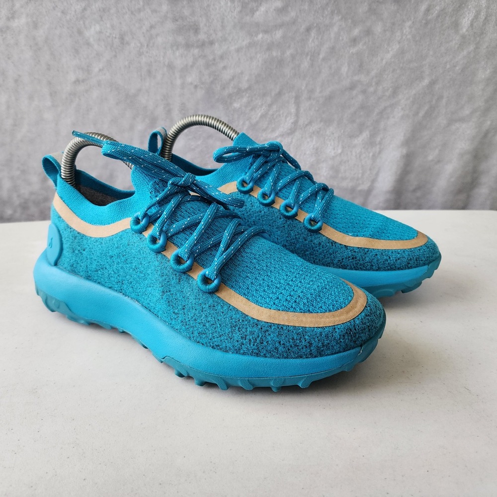 Allbirds Trail Runner Shoes Womens Size 7.5 Teal Sneakers Merino Wool SWT Mizzle